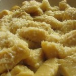 Gnocci de zapallo en salsa de espinaca