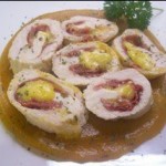 Patas y pechugas de pollo rellenas
