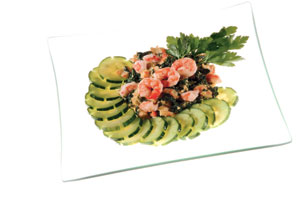Acelga y Camarones con Pepinillos